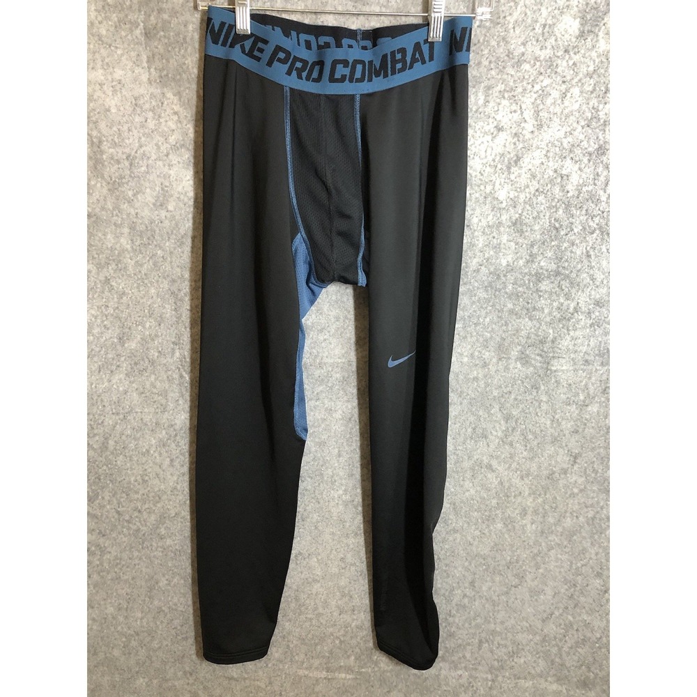 Nike Pro Combat Leggings Men Medium Black Compression‎ Baselayer Gym Training